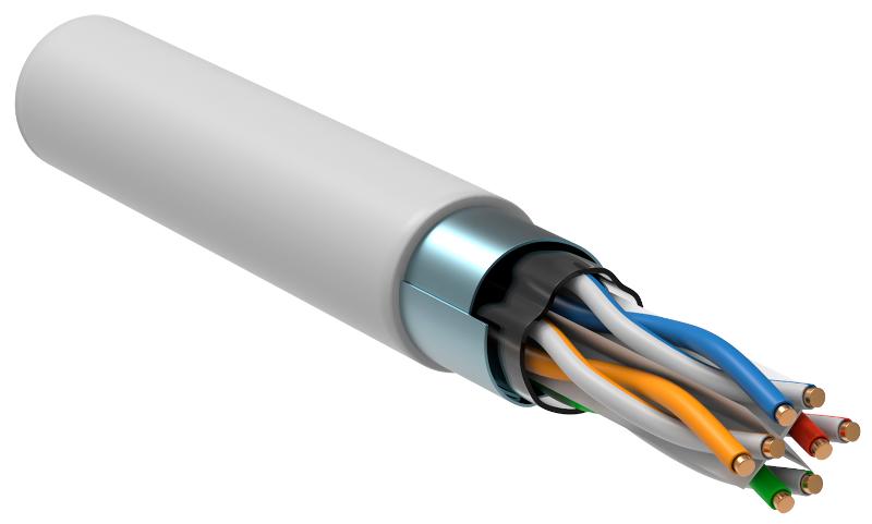 Витая пара F/UTP кат.6 4х2х23AWG LSZH белый (305м)
