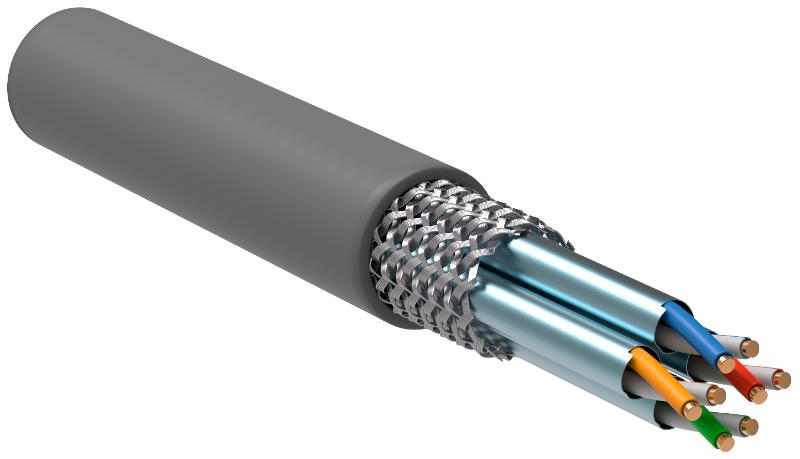Витая пара S/FTP кат.7 4х2х23AWG LSZH серый (305м)