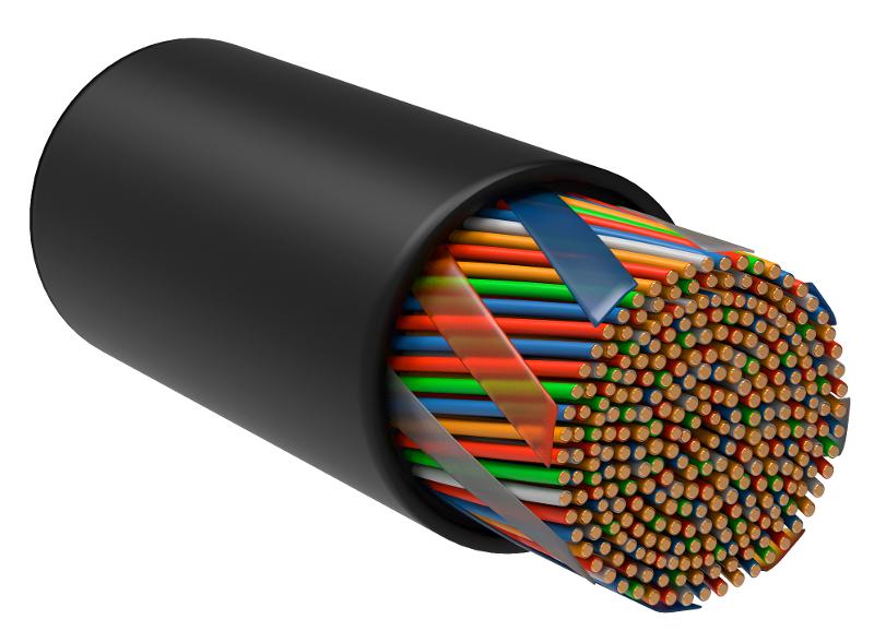 Кабель связи витая пара U/UTP, кат.5E 25х2х24AWG solid, LDPE, 305м, черный