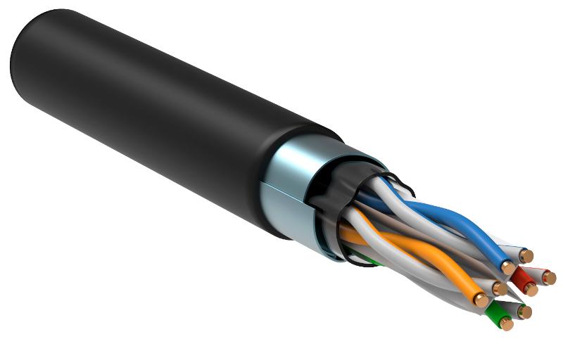 Каб. в. п. F/UTP, кат. 6 4x2х23AWG solid LSZH 305м чер.  LC3-C604-329