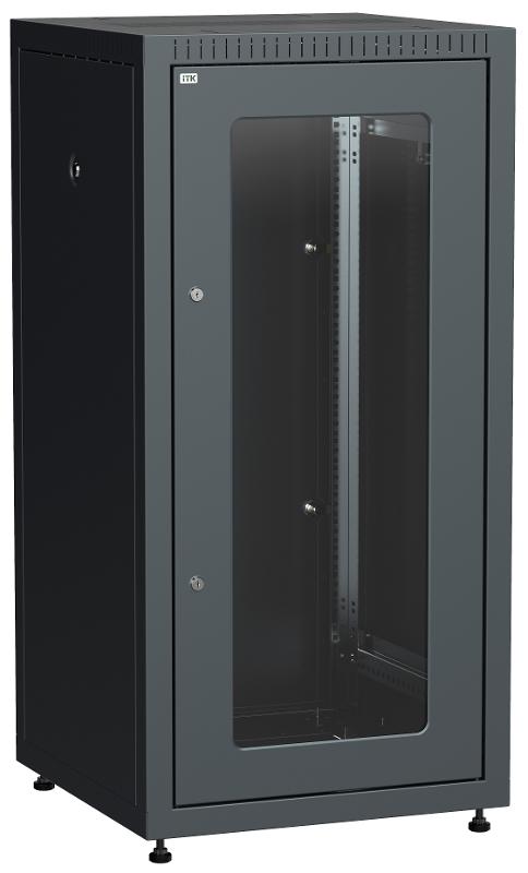 Шкаф LINEA E 18U 600х600мм двери 2шт стек. и метал. чер.
