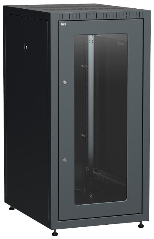 Шкаф LINEA E 24U 600х800мм двери 2шт стек. и метал. чер.