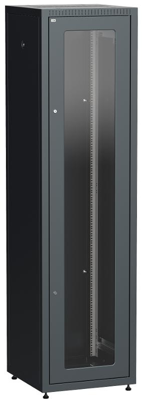 Шкаф LINEA E 33U 600х600мм двери 2шт стек. и метал. чер.