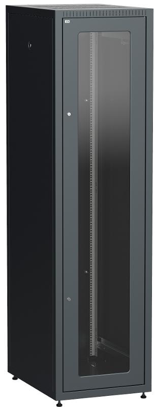 Шкаф LINEA E 42U 600х800мм двери 2шт стек. и метал. чер.
