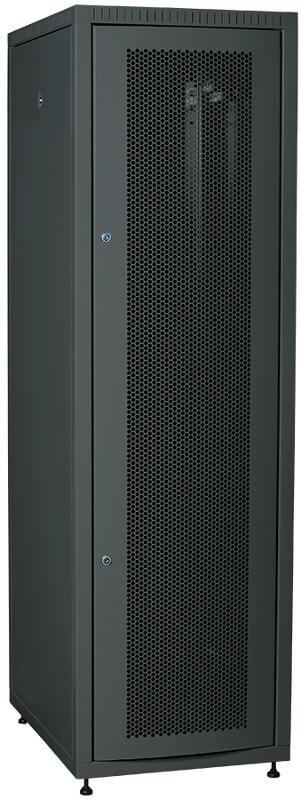 Шкаф LINEA E 42U 600х800мм двери 2шт перф. и метал. чер.
