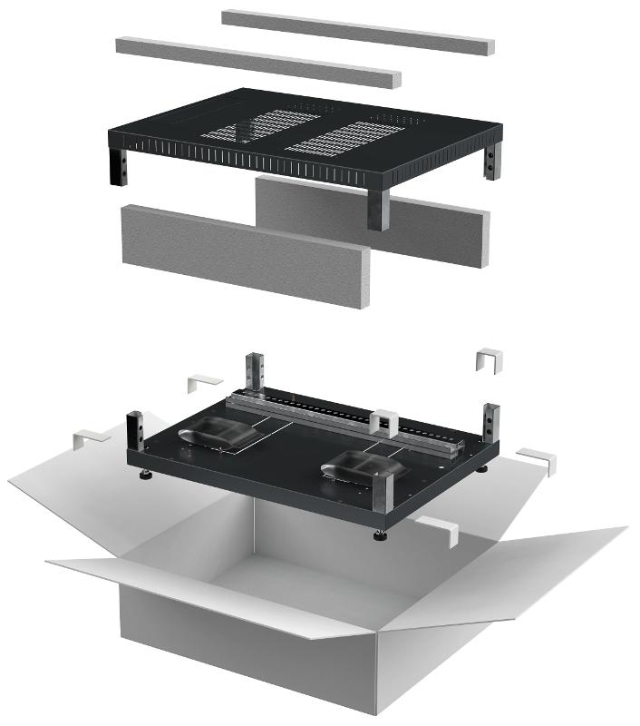 LINEA E Компл. осн. и крыша 600х1000мм шкафа 18-47U чер.