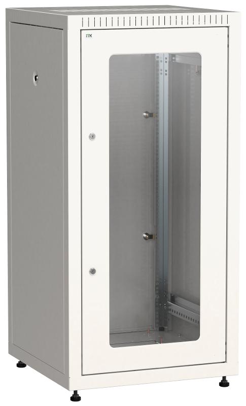 Шкаф LINEA E 18U 600х600мм двери 2шт стек. и метал. сер.
