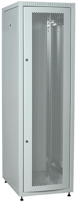Шкаф LINEA E 42U 600х800мм двери 2шт перф. и метал. сер.