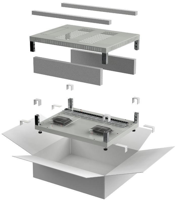 LINEA E Компл. осн. и крыша 600х600мм шкафа 18-47U cер.