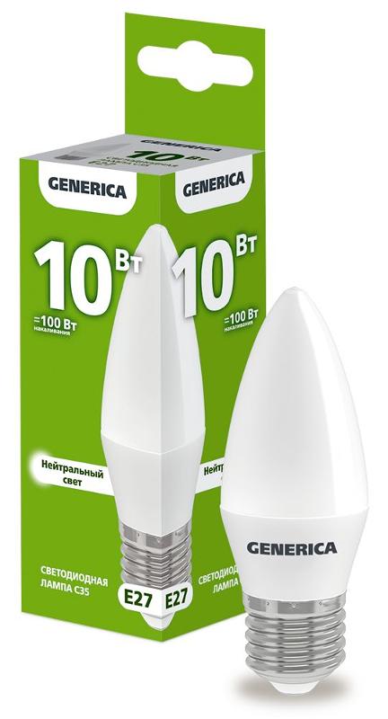Лампа светодиодная C35 свеча 10Вт 230В 4000К E27