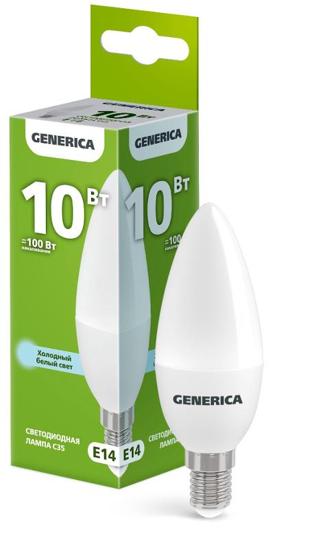 Лампа LED C35 свеча 10Вт 230В 6500К E14