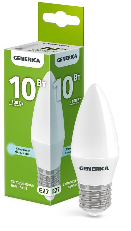 Лампа LED C35 свеча 10Вт 230В 6500К E27
