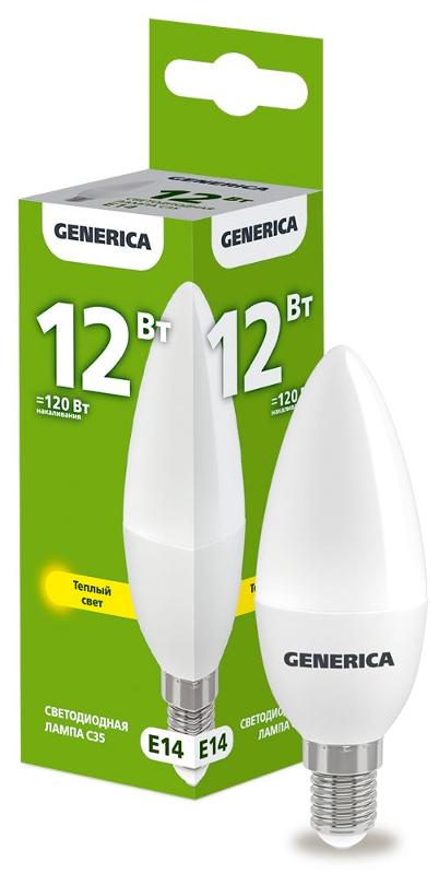 Лампа светодиодная C35 свеча 12Вт 230В 3000К E14