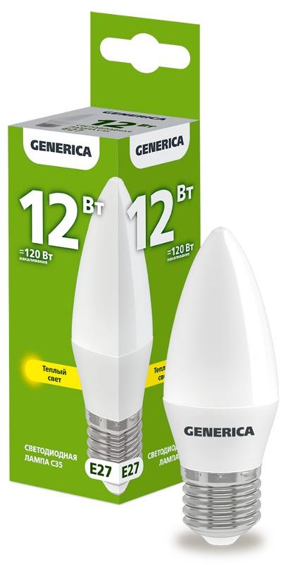 Лампа светодиодная C35 свеча 12Вт 230В 3000К E27