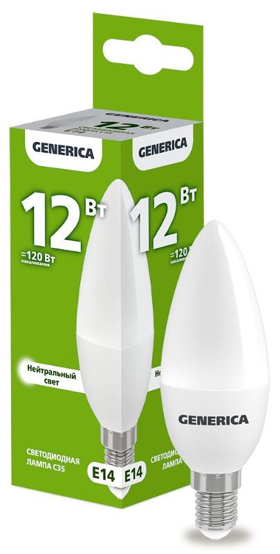 Лампа светодиодная C35 свеча 12Вт 230В 4000К E14