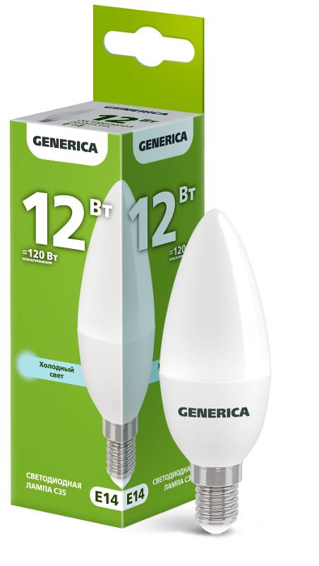 Лампа LED C35 свеча 12Вт 230В 6500К E14