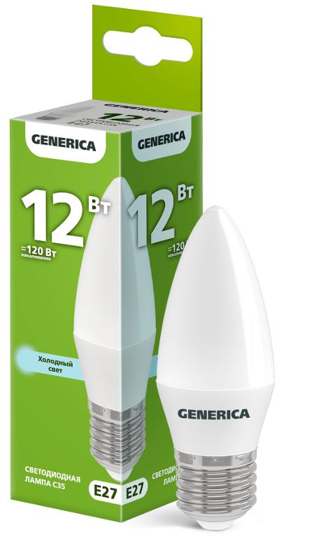 Лампа LED C35 свеча 12Вт 230В 6500К E27