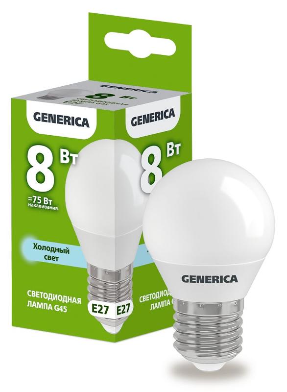 Лампа светодиодная G45 шар 8Вт 230В 6500К E27