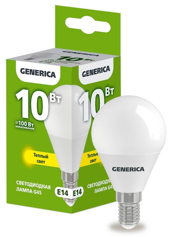 Лампа светодиодная G45 шар 10Вт 230В 3000К E14