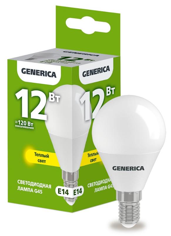 Лампа светодиодная G45 шар 12Вт 230В 3000К E14