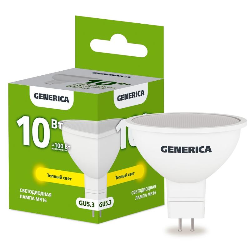 Лампа светодиодная MR16 софит 10Вт 230В 3000К GU5.3