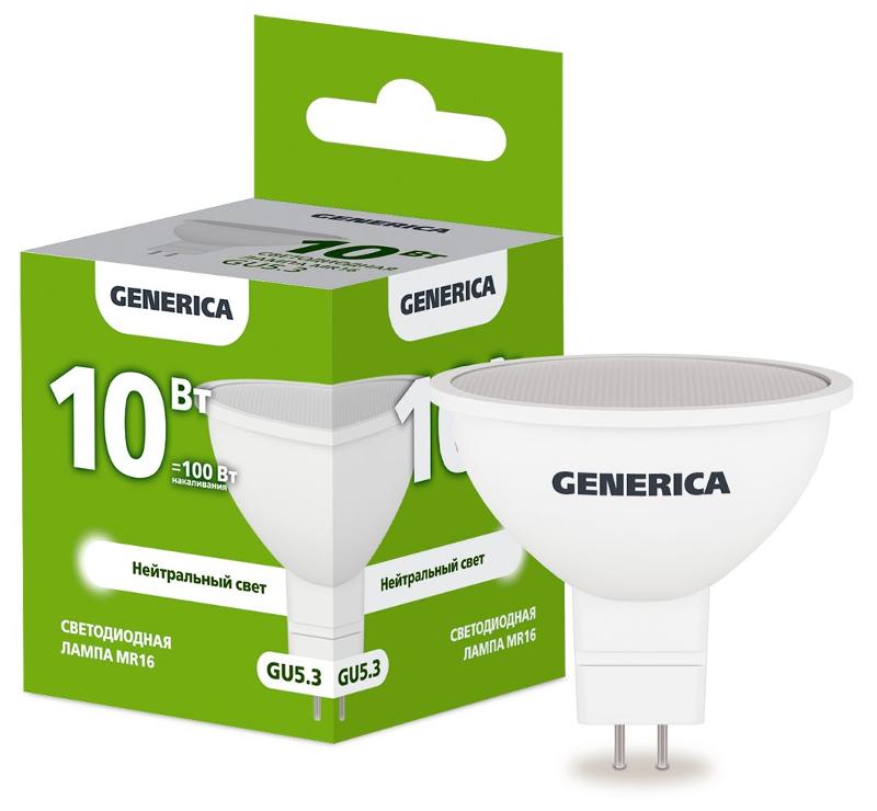 Лампа светодиодная MR16 софит 10Вт 230В 4000К GU5.3