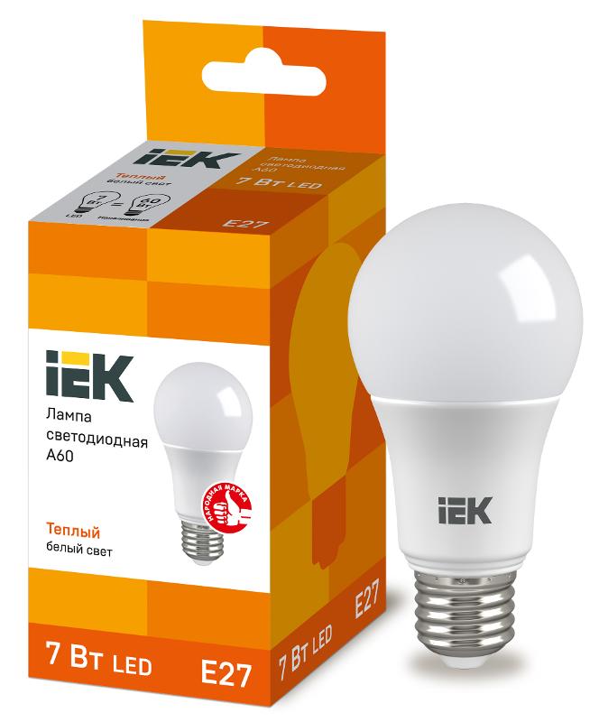 Лампа светодиодная LED 7Вт Е27 220В 3000К A60 груша