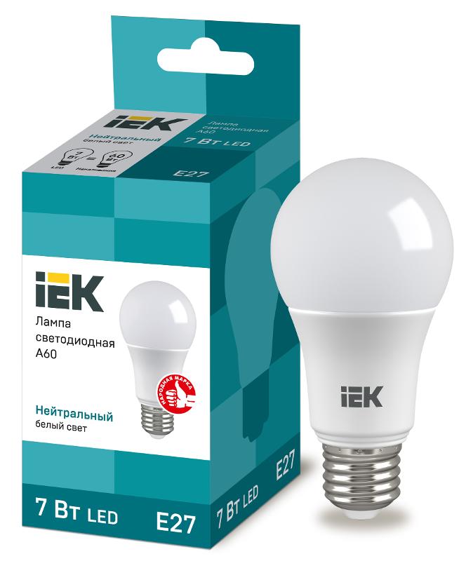 Лампа светодиодная LED 7Вт Е27 220В 4000К A60 груша