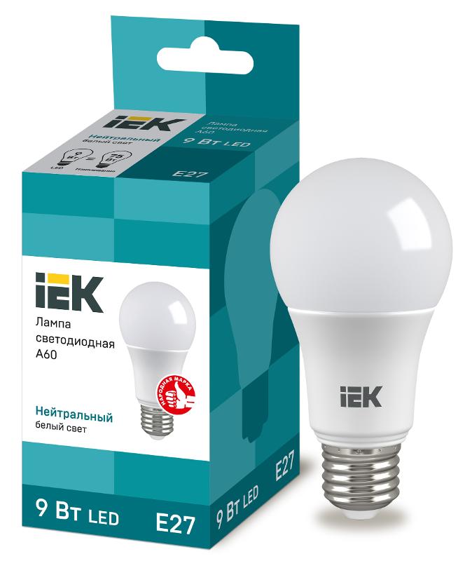 Лампа светодиодная LED 9Вт Е27 220В 4000К A60 груша