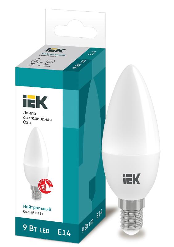 Лампа светодиодная LED 9Вт 230В 4000К E14 свеча