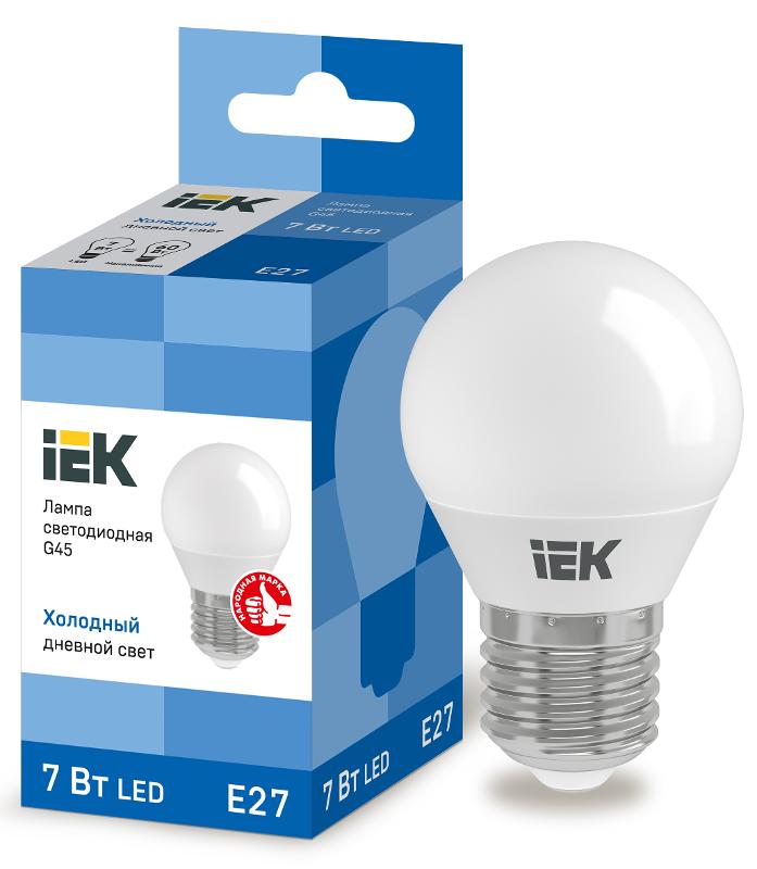 Лампа светодиодная LED 7Вт Е27 230В 6500К ECO G45 шар