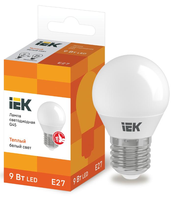 Лампа светодиодная LED 9Вт 230В 3000К E27 шар