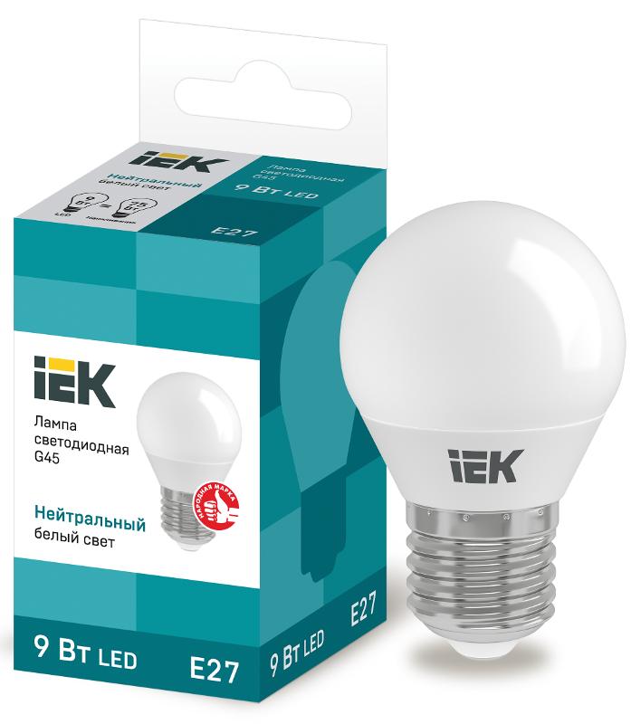 Лампа светодиодная LED 9Вт 230В 4000К E27 шар