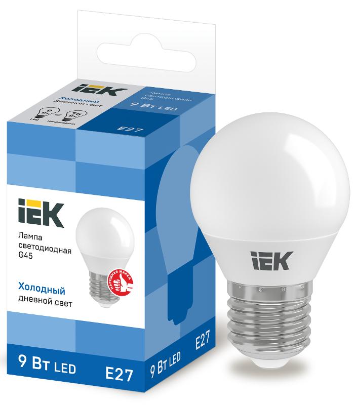 Лампа светодиодная LED 9Вт 230В 6500К E27 шар