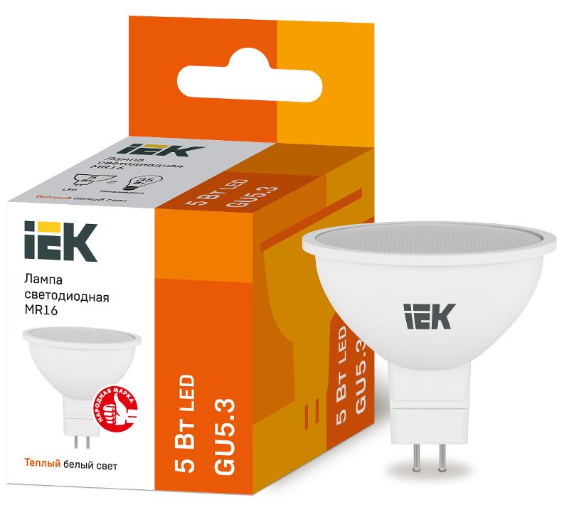 Лампа светодиодная LED 5Вт GU5.3 220В 3000К MR16 софит