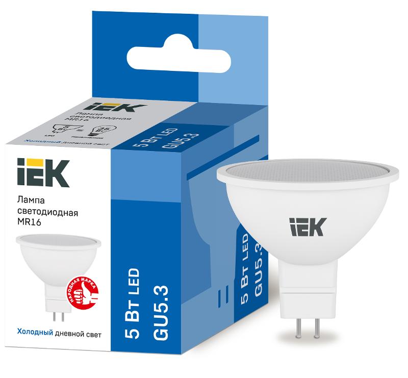 Лампа светодиодная LED 5Вт GU5.3 230В 6500К ECO MR16 софит