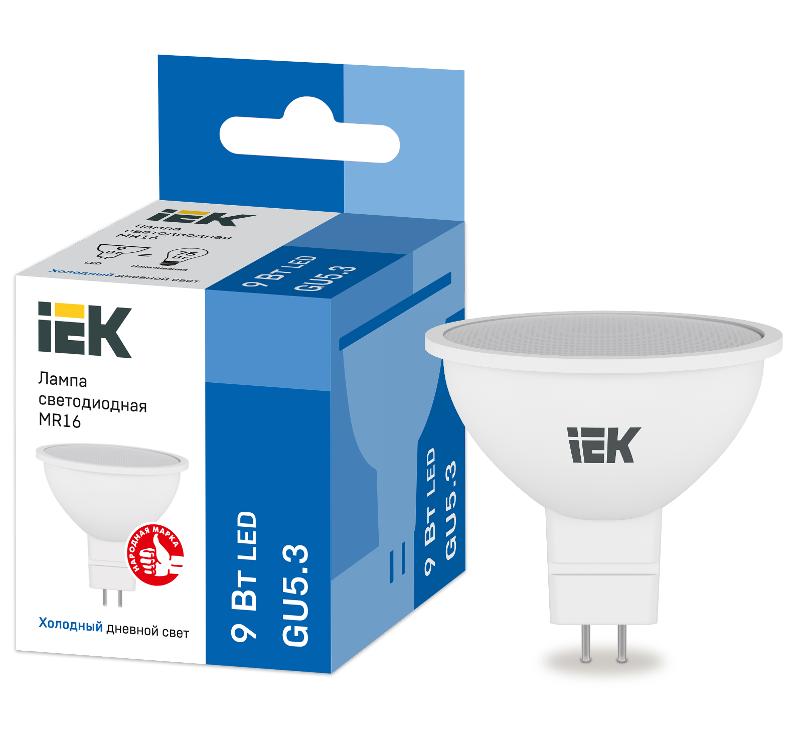 Лампа светодиодная LED MR16 софит 9Вт 230В 6500К GU5.3