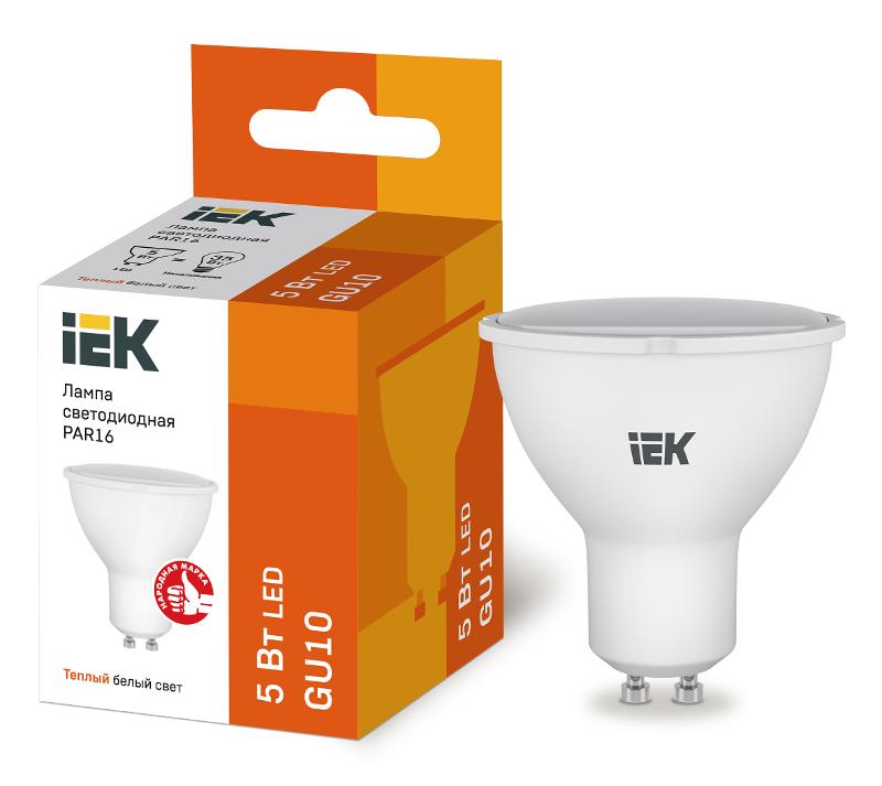 Лампа светодиодная LED 5Вт GU10 220В 3000К PAR16 софит