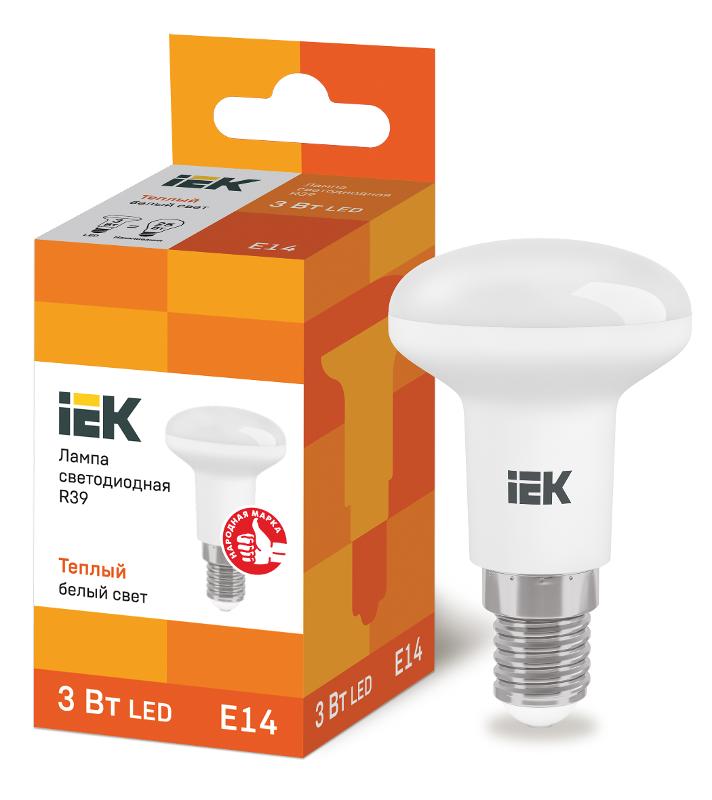 Лампа светодиодная LED 3Вт Е14 220В 3000К R39 рефлектор