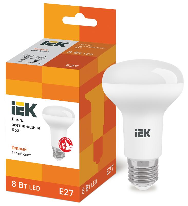 Лампа светодиодная LED 8Вт Е27 220В 3000К R63 рефлектор