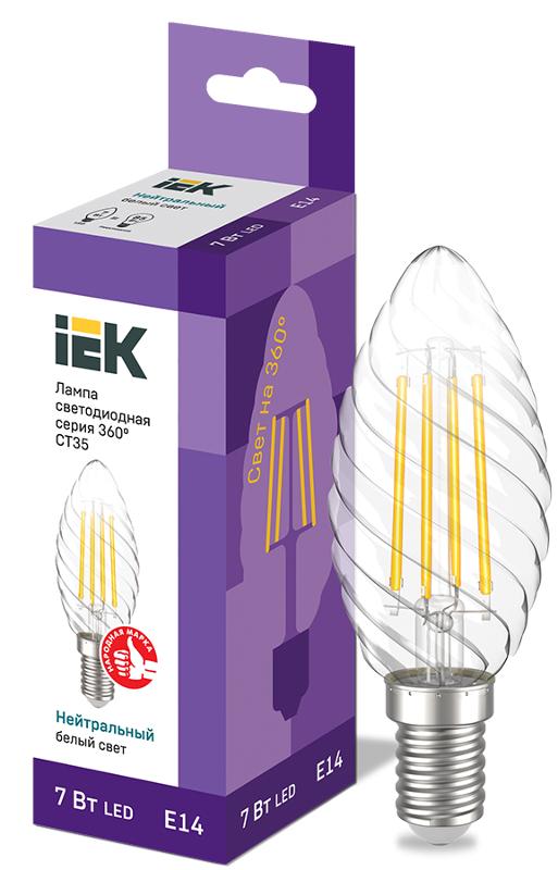 Лампа светодиодная LED CT35 свеча вит. 7Вт 230В 4000К E14 серия 360°