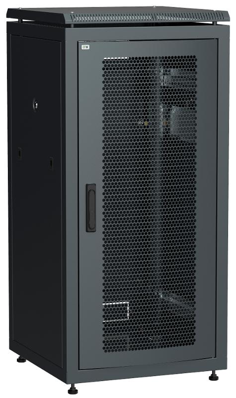 Шкаф сетевой 19" LINEA N 18U 600х800 мм перфорированная передняя дверь черный
