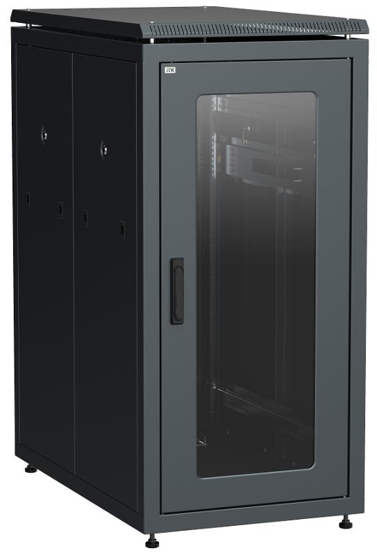 Шкаф сетевой 19" LINEA N 24U 600х1000 мм стеклянная передняя дверь черный