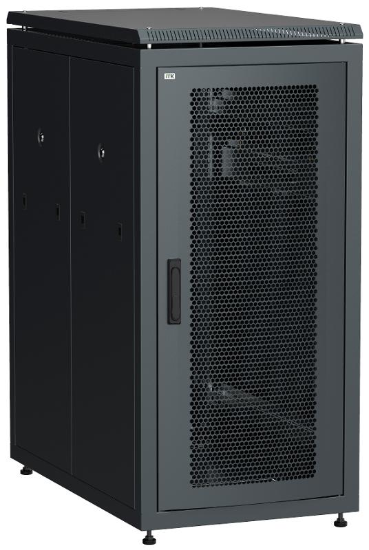 Шкаф сетевой 19" LINEA N 24U 600х1000 мм перфорированные двери черный