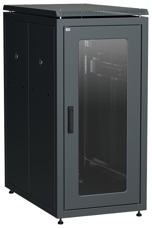 ITK LINEA N 24U 800х1000мм стекл. пер. дв. задн. перф. чер.