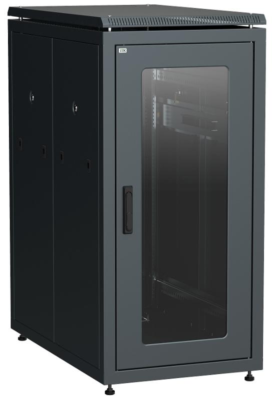 ITK LINEA N 28U 800х1000мм стекл. пер. дв. задн. перф. чер.