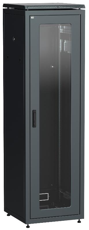 Шкаф сетевой 19" LINEA N 38U 600х600 мм стеклянная передняя дверь черный