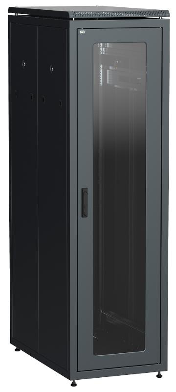 Шкаф сетевой 19" LINEA N 42U 600х1000 мм стеклянная передняя дверь черный