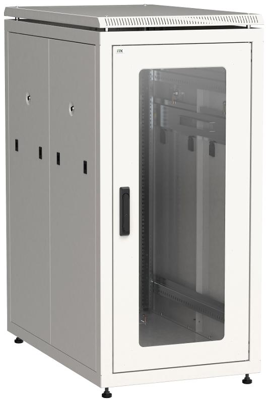Шкаф сетевой 19" LINEA N 24U 600х1000 мм стеклянная передняя дверь серый