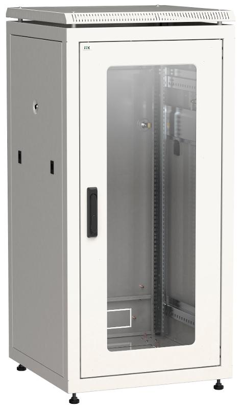 Шкаф сетевой 19" LINEA N 24U 600х600 мм стеклянная передняя дверь серый